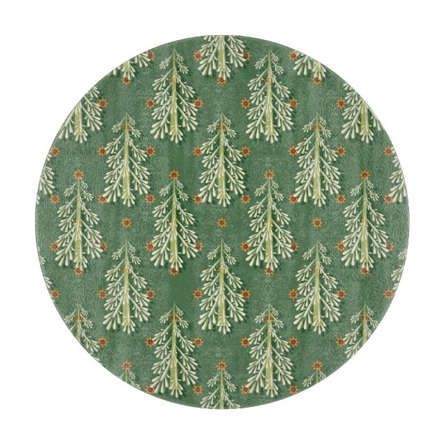 Planche À Découper Motif d'illustration des arbres de Noël (Devant)