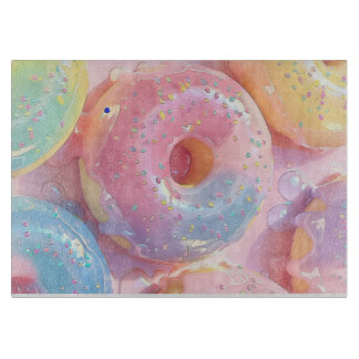 Planche à découper motif donuts glacés pastel mign