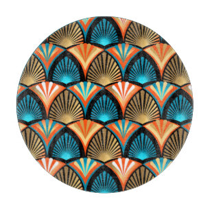 Planche À Découper Motif d'or feuille en palmier géométrique Art Déco