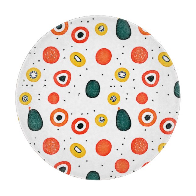 Planche À Découper Motif du cercle de points de jeu (Devant)