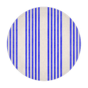 Planche À Découper Motif électrique bleu et beige cinq bandes