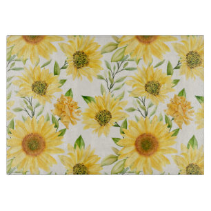 Planche À Découper Motif élégant de tournesols jaunes