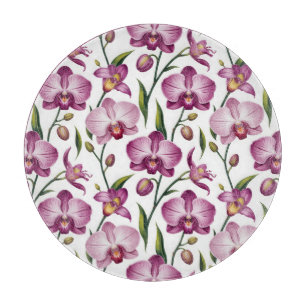 Planche À Découper Motif élégant et sans couture d'orchidée violette