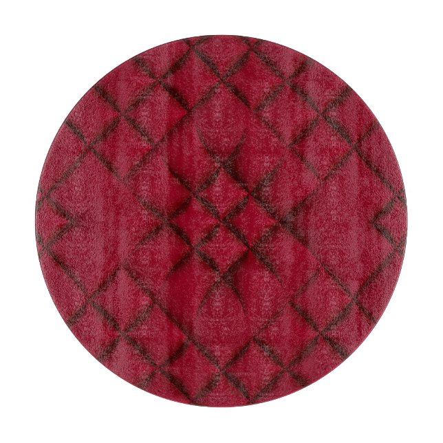 Planche À Découper Motif en cuir matelassé rouge profond (Devant)
