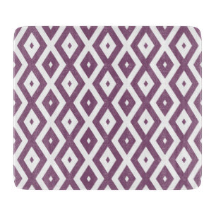 Planche À Découper Motif en diamant blanc et mauve