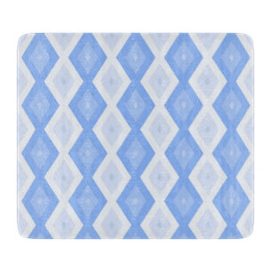 Planche À Découper Motif en diamant bleu pâle