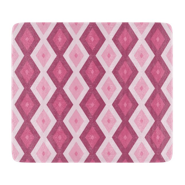 Planche À Découper Motif en diamant rose (Devant)