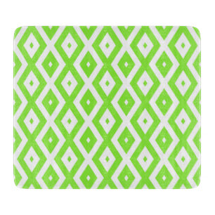 Planche À Découper Motif en diamant vert et blanc