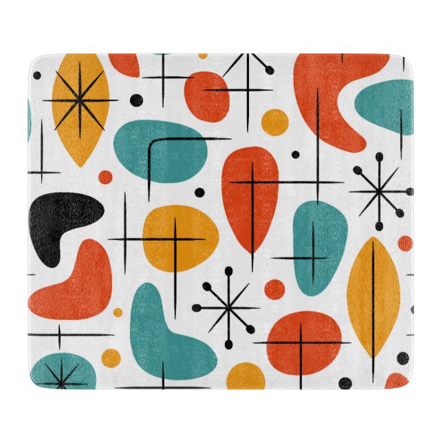 Planche À Découper Motif en étoile éclatée de style Mid Century Moder (Devant)