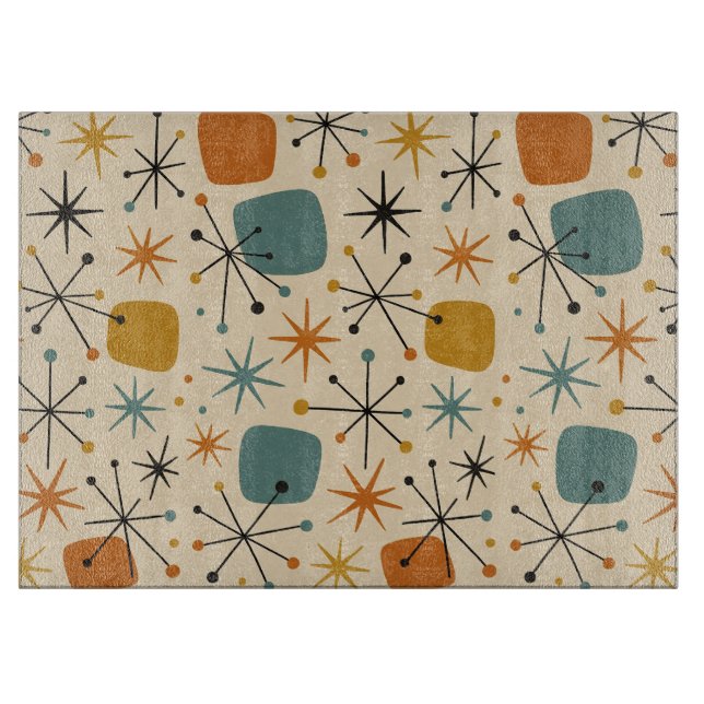 Planche À Découper Motif en étoile éclatée de style Mid Century Moder (Devant)