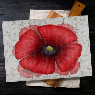 Planche À Découper Motif en marbre Red Poppy Faux