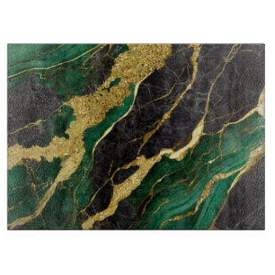 Planche À Découper Motif en marbre vert avec or