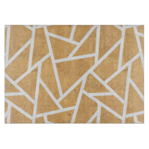 Planche À Découper Motif en mosaïque jaune et blanc