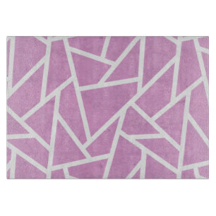 Planche À Découper Motif en mosaïque rose et blanc