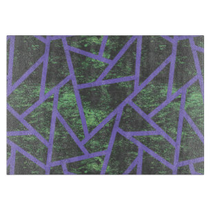 Planche À Découper Motif en mosaïque violet et verte