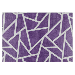 Planche À Découper Motif en mosaïque violette et blanche