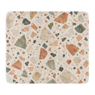 Planche À Découper Motif en pierre terrazzo ivoire chaud