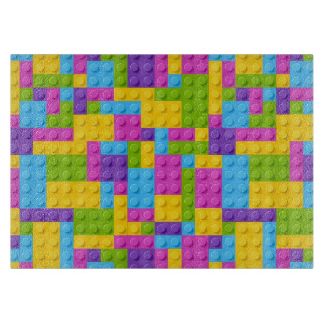 Planche À Découper Motif en plastique de blocs de construction (Devant)