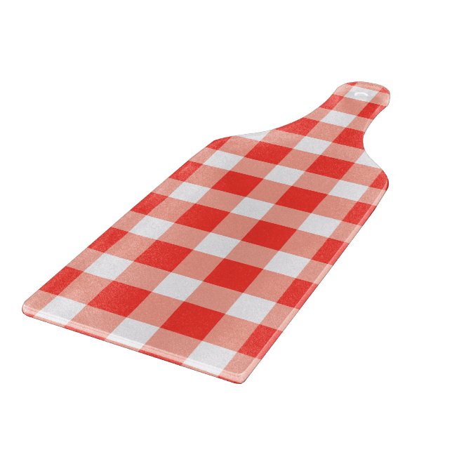 Planche À Découper Motif En vichy blanc rouge (Coin)