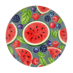Planche À Découper Motif Été Pastèque Baie