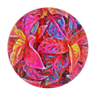Planche À Découper Motif Feuille d'élégance colorée