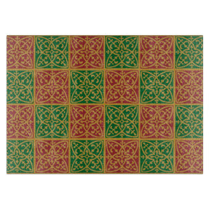 Planche À Découper Motif fleur de lis rouge et vert