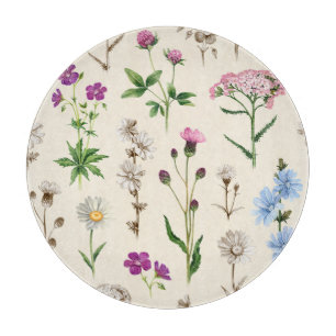 Planche À Découper Motif fleur sauvage aquarelle.