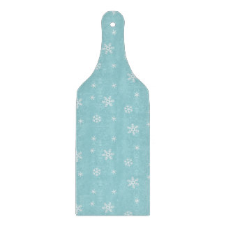 Planche À Découper Motif Flocon de Neige Cyan pour les Fêtes