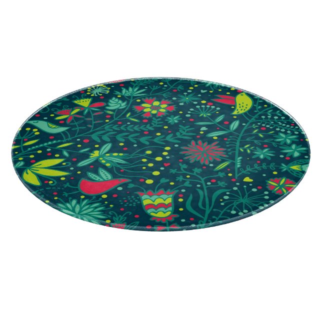 Planche À Découper Motif floral avec les oiseaux 2 de bande dessinée (Coin)