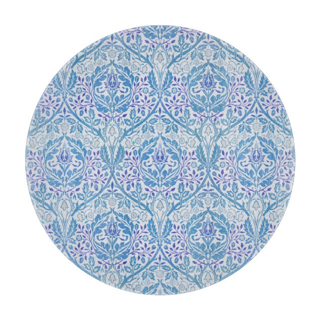 Planche À Découper Motif floral bleu élégant (Devant)