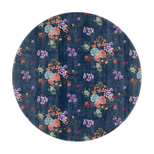 Planche À Découper Motif floral de bouquet rose (Devant)