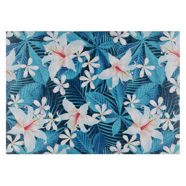 Planche À Découper Motif floral de ketmie tropicale (Devant)