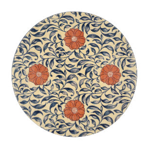 Planche À Découper Motif floral de pivoine chinoise Art nouveau vinta
