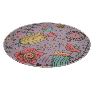 Planche À Découper Motif floral élégant avec des fleurs