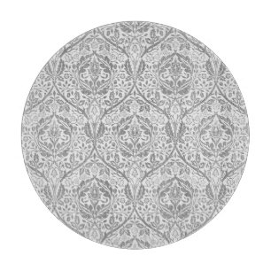 Planche À Découper Motif floral gris élégant