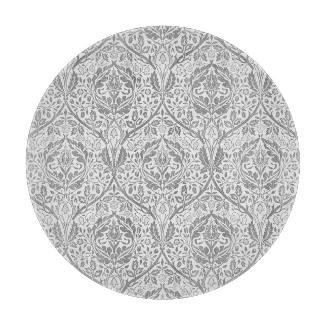 Planche À Découper Motif floral gris élégant (Devant)