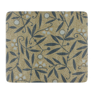 Planche À Découper Motif floral orné avec des vignes bleu foncé 