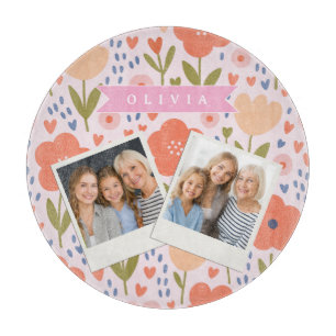 Planche À Découper Motif floral personnalisé folk mignon nordique ros