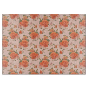 Planche À Découper motif floral rose orange rose mariage printemps