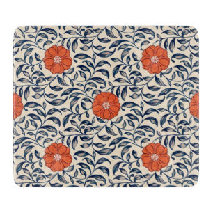 Planche À Découper Motif floral sans couture avec fleur orange vibran