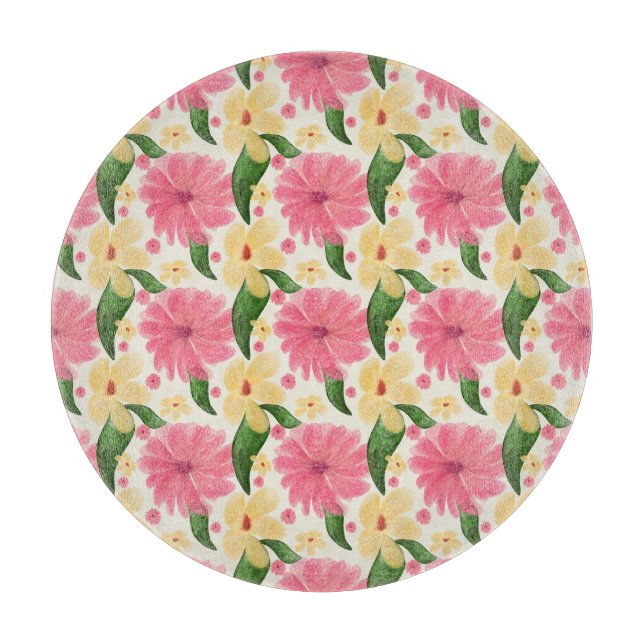 Planche À Découper Motif floral tropical sans couture  (Devant)