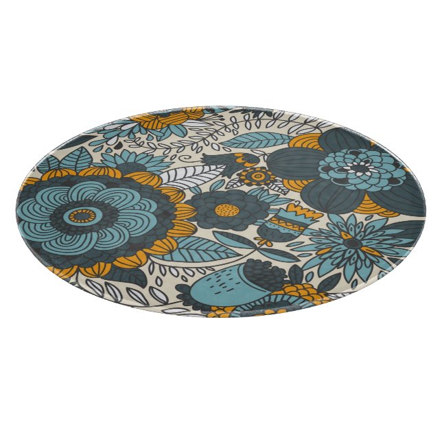 Planche À Découper Motif floral vintage (Coin)