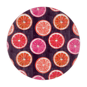 Planche À Découper Motif foncé Citrus peint à la main