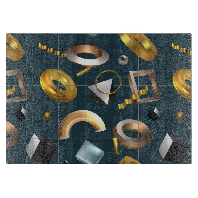 Planche À Découper motif géométrique 3D (Devant)