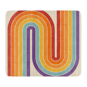 Planche À Découper Motif géométrique à rayures arquées de style rétro