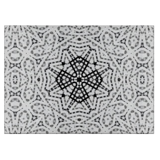 Planche À Découper Motif géométrique blanc et noir (Devant)