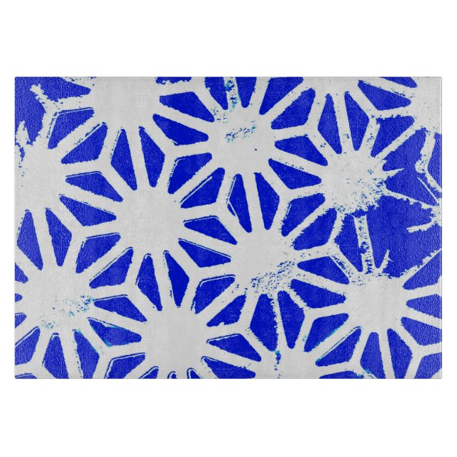Planche À Découper Motif géométrique bleu royal (Devant)