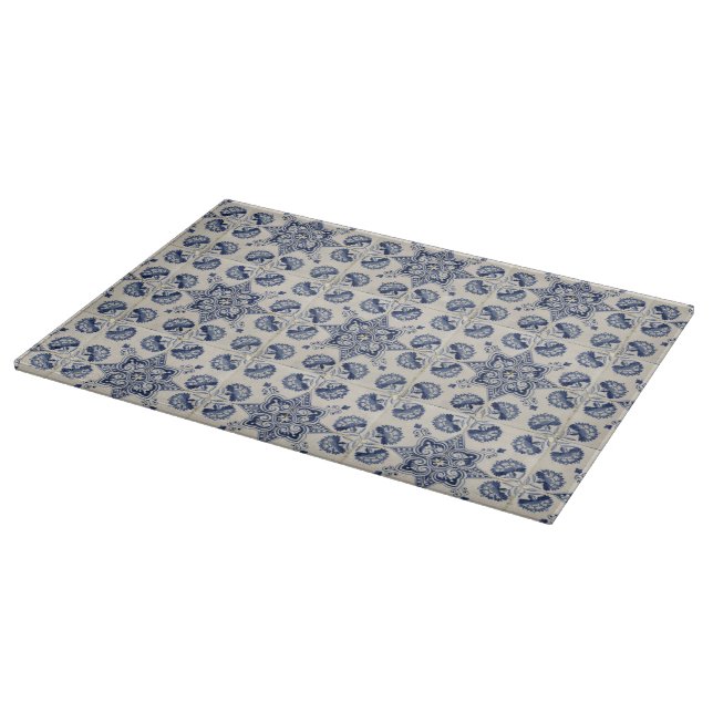 Planche À Découper Motif géométrique bleu vintage (Coin)