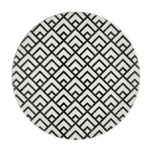 Planche À Découper Motif géométrique noir et blanc