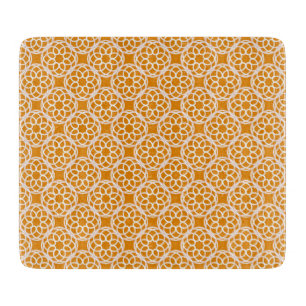 Planche À Découper Motif géométrique sans couture orange blanc